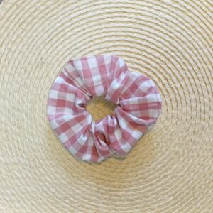 scrunchie vichy rosa empolvado